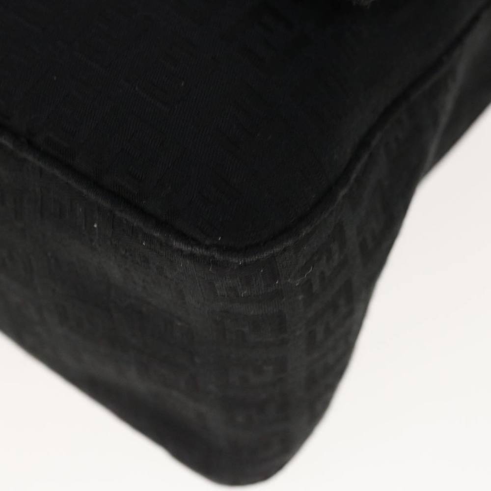 FENDI Zucchino Canvas Mamma Baguette Shoulder Bag Black Auth yk10291 - Picture 15 of 16